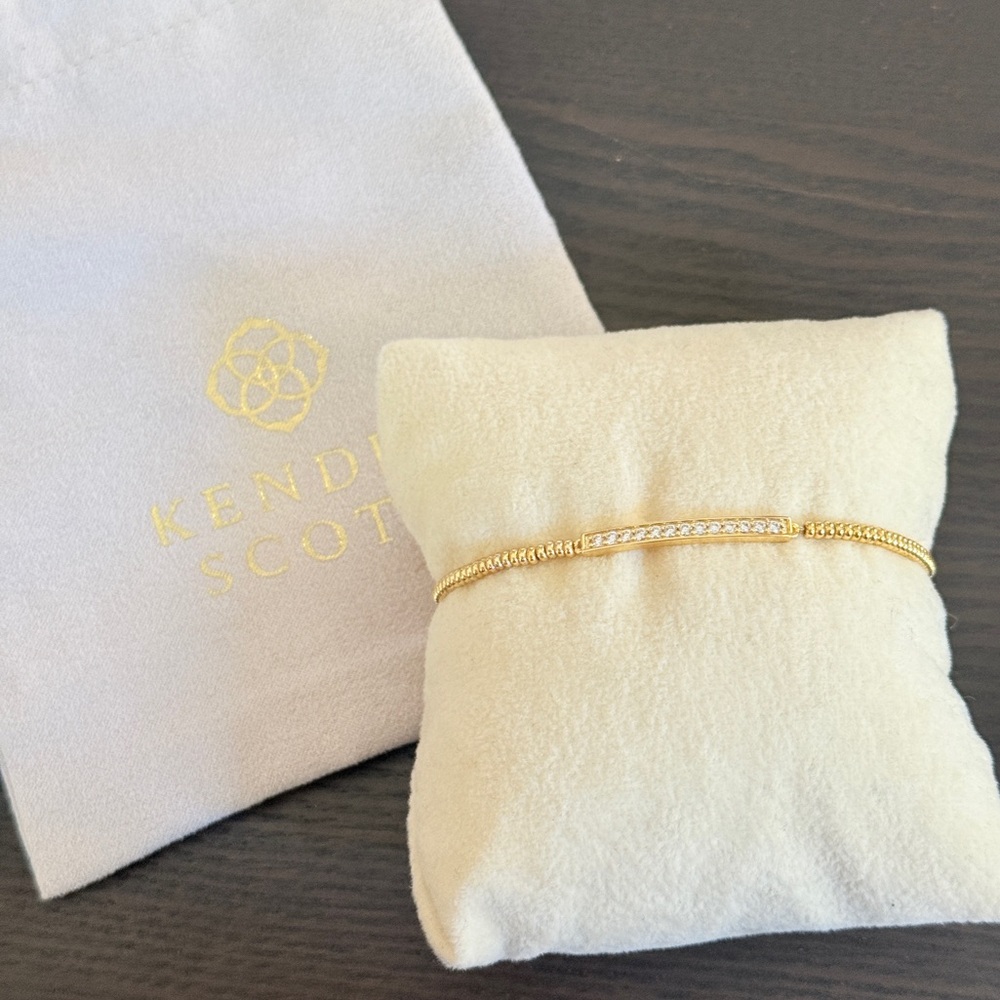 Kendra Scott Addison Stretch Gold Pavé Bar Bracelet